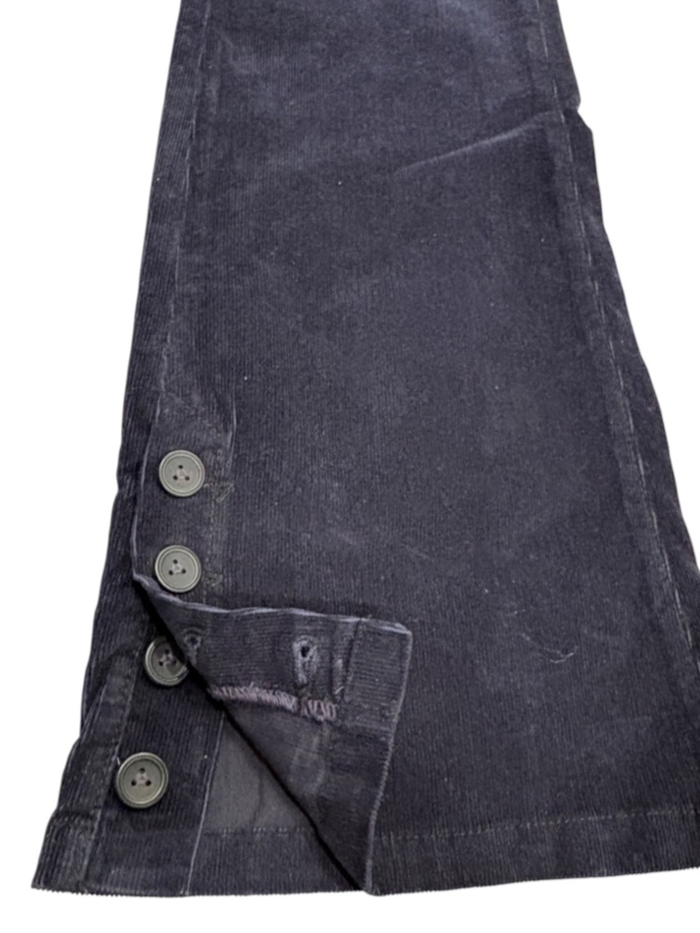 Pilcro Stet Navy Corduroy Flare Pants Button Hem 70s inspired boho Size 27 - Picture 7 of 10